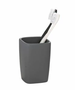 WENKO Zahnputzbecher FARO - Grau - Keramik