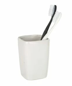 WENKO Zahnputzbecher FARO - Weiß - Keramik