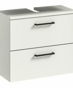 Waschbeckenunterschrank - Weiß Glanz - 60 Cm