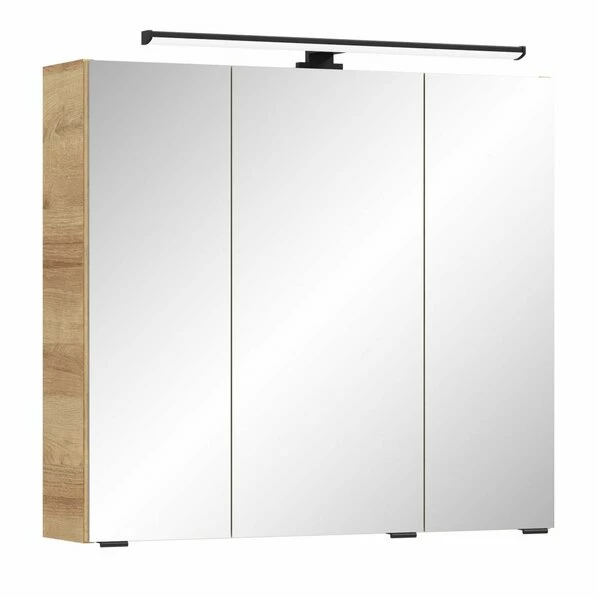 Spiegelschrank - Riviera Eiche - Mit Beleuchtung 3 Spiegelschrank - Riviera Eiche - Mit Beleuchtung