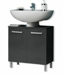 Waschbeckenschrank - Anthrazit Glänzend - 60 Cm Breit