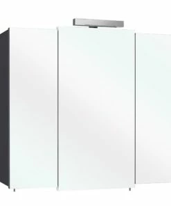 LED-Spiegelschrank - Anthrazit - 83 Cm Breit