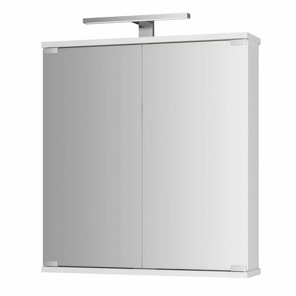 Spiegelschrank - Weiß - Aufbauleuchte - 60 Cm Breit 3 Spiegelschrank - Weiß - Aufbauleuchte - 60 Cm Breit