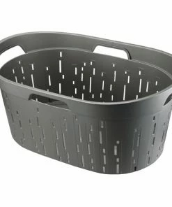 Wäschekorb - Metallgrau - 42 Liter