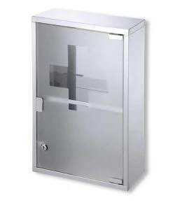 Medizinschrank - Metall - Glastür