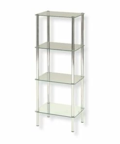 Badregal - Metall - 4 Glasböden - 40 Cm Breit