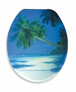 Calimosa WC-Sitz - Strand-Motiv - Verchromte Scharniere