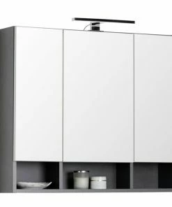 Luca Bessoni Spiegelschrank ALASSIO - Matera Dunkel - 80 Cm Breit