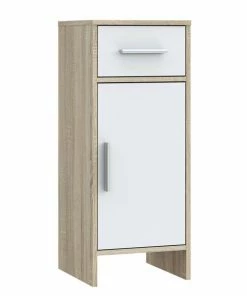Unterschrank - Sonoma Eiche-weiß - 33 Cm Breit