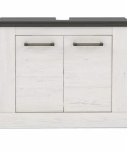 Waschbeckenunterschrank - Pinie Weiß - 79 Cm Breit