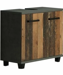 Waschbeckenunterschrank - Old Wood Vintage - Beton - 69 Cm