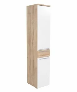 Hochschrank - Bianco Eiche-weiß - 185 Cm Hoch