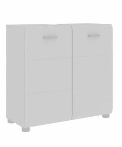 Waschbeckenunterschrank - Weiß Hochglanz-weiß - 60 Cm Breit