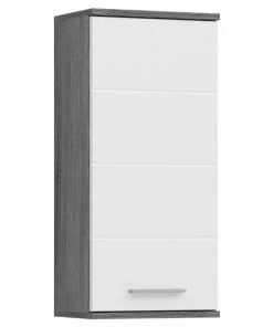Hängeschrank - Weiß Hochglanz - Rauchsilber - 35 Cm