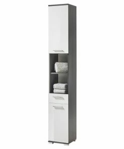 Hochschrank - Grau-weiß - 190 Cm Hoch