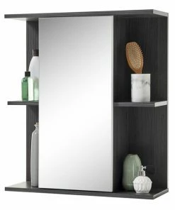 Spiegelschrank - Grau - 4 Ablagefächer
