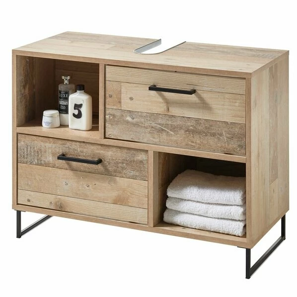 Waschbeckenunterschrank - Old Style Hell - 80 Cm 3 Waschbeckenunterschrank - Old Style Hell - 80 Cm