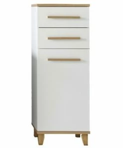 Unterschrank - Weiß - Riviera Eiche - 121 Cm Hoch
