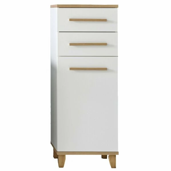 Unterschrank - Weiß - Riviera Eiche - 121 Cm Hoch 3 Unterschrank - Weiß - Riviera Eiche - 121 Cm Hoch