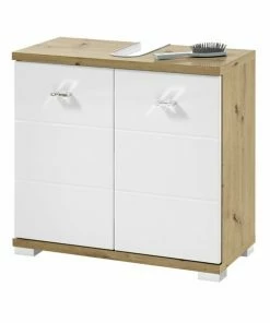Waschbeckenunterschrank - Weiß - Artisan Eiche - 60 Cm