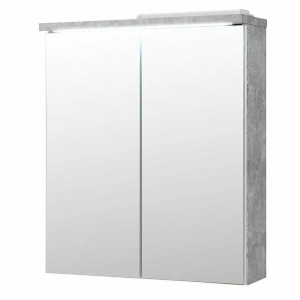 Spiegelschrank - Grau - Betonoptik - Mit LED-Beleuchtung 3 Spiegelschrank - Grau - Betonoptik - Mit LED-Beleuchtung