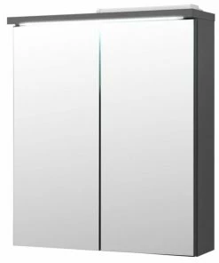 Spiegelschrank - Anthrazit - Mit LED-Beleuchtung