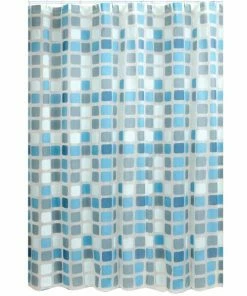 Duschvorhang - Blau-grau-weiß - 180x200 Cm