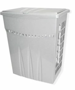 Wäschebox - Silber - Klappdeckel - 60 Liter