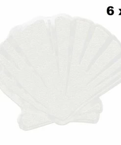 Kleine Wolke 6er Set-Wanneneinlage - Schneeweiß - Muschel