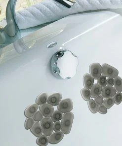 Kleine Wolke 6er Set-Anti-Rutsch-Sticker - Weiß - Steinoptik