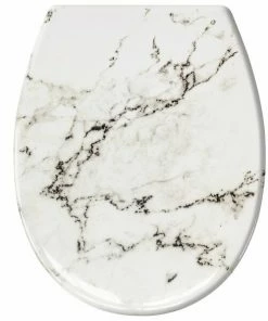 WC-Sitz - Weiß - Marmor-Optik