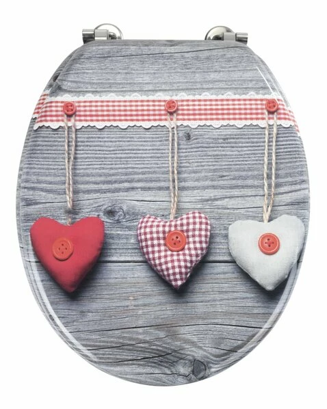 WENKO WC-Sitz BAVARIAN HEARTS - Grau-rot 3 WENKO WC-Sitz BAVARIAN HEARTS - Grau-rot