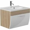 Waschtisch SALONA - Sonoma Eiche - Weiß - 70 Cm -Wenko Verkaufsgeschäft 9003345500 1600Wx1600H 598Wx598H