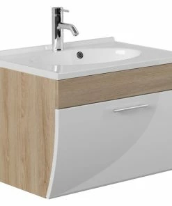 Waschtisch SALONA - Sonoma Eiche - Weiß - 70 Cm