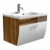 Waschtisch SALONA - Walnuss-weiß - 70 Cm -Wenko Verkaufsgeschäft 9003345900 1600Wx1600H 598Wx598H