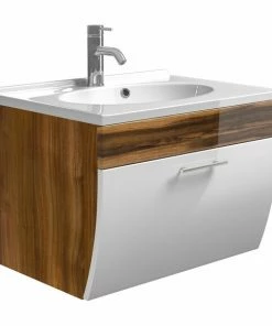 Waschtisch SALONA - Walnuss-weiß - 70 Cm