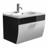 Waschtisch SALONA - Anthrazit-weiß - 70 Cm -Wenko Verkaufsgeschäft 9003346000 1600Wx1600H 598Wx598H