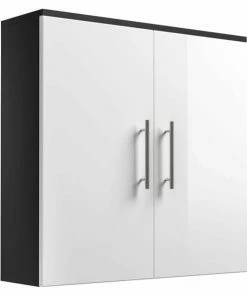 Hängeschrank SALONA - Anthrazit-weiß-Hochglanz - 2-türig