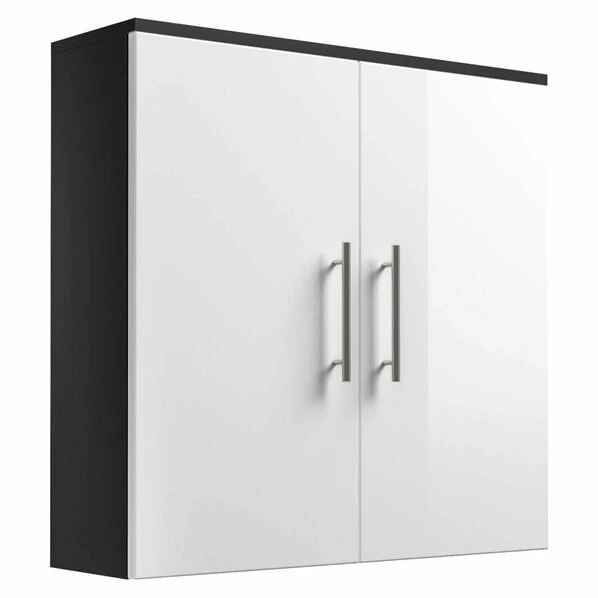 Hängeschrank SALONA - Anthrazit-weiß-Hochglanz - 2-türig 3 Hängeschrank SALONA - Anthrazit-weiß-Hochglanz - 2-türig