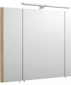 Spiegelschrank MULTI-USE - Eiche Hell - LED-Beleuchtung - 3-türig
