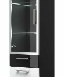 Hänge-Hochschrank RIMA - Anthrazit-weiß - Glastür