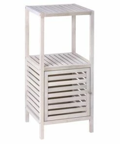 WENKO Regal NORWAY - Weiß - Massivholz - Mit Tür