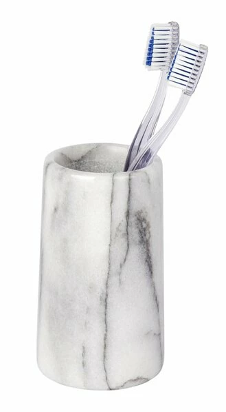 WENKO Zahnputzbecher ONYX - Weiß - Marmor 3 WENKO Zahnputzbecher ONYX - Weiß - Marmor