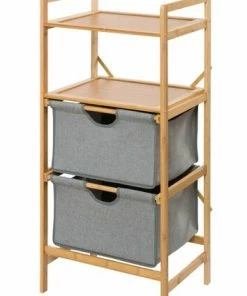 WENKO Badregal BAHARI - Bambus - 2 Schubkästen