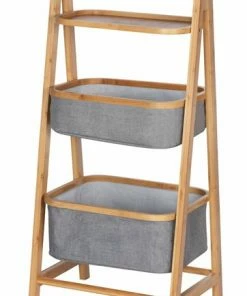 WENKO Badregal BAHARI - Bambus - 2 Körbe
