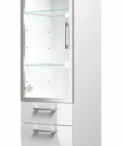 Hänge-Hochschrank RIMA - Weiß - Glastür