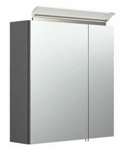 LED-Spiegelschrank - Anthrazit Seidenglanz - 60 Cm