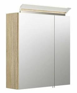 LED-Spiegelschrank - Eiche Hell - 60 Cm