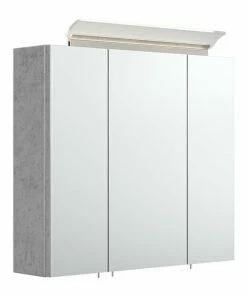 Spiegelschrank - Betonoptik - Inklusive Beleuchtung - 70 Cm