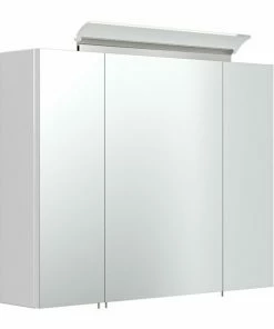 Spiegelschrank - Weiß Hochglanz - Inklusive Beleuchtung - 80 Cm